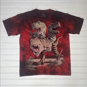 THE MOUNTAIN VGUC 100% Cotton T Rex Dinosaur Tie Dye Short Sleeve Shirt